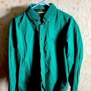 Large long sleeve wrangler dress shirt green